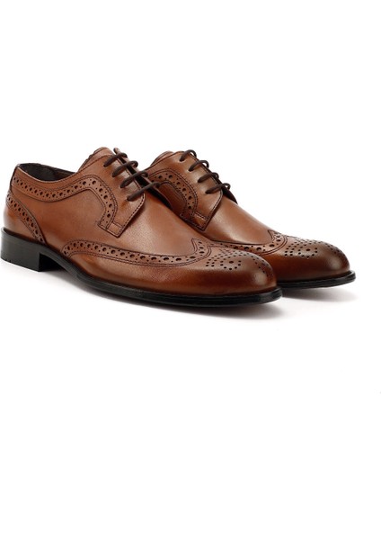 Erkek Taba Antik Bağcıklı Kösele Taban Hakiki Deri Klasik Ayakkabı modelleri