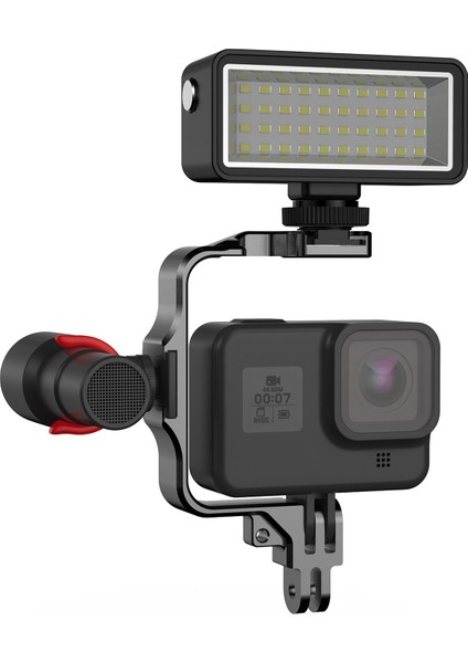 Kamera Dolgu Işık Metal Çerçeve Soğuk Ayakkabı Montajı Gopro Kahramanı 11 10 9 8 7 Djı Action 3 Kamera Aksesuarları Montaj (Yurt Dışından) fırsatları