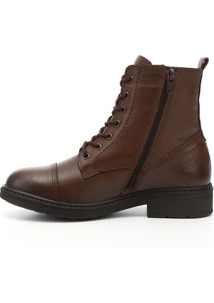 Kadın Kahve Fermuarlı Hakiki Deri Postal Bot modelleri