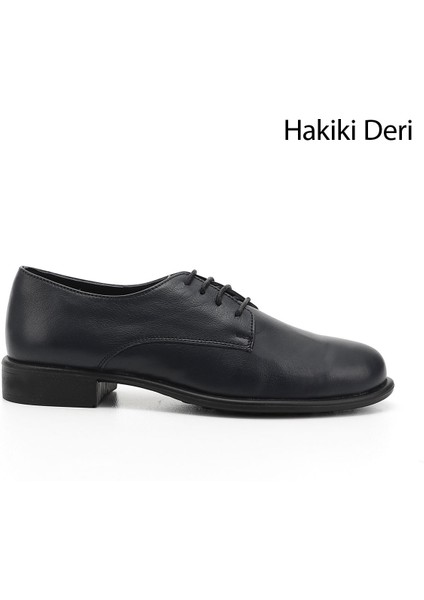 Gön Hakiki Deri Yuvarlak Bağcıklı Kadın Ayakkabı 24177