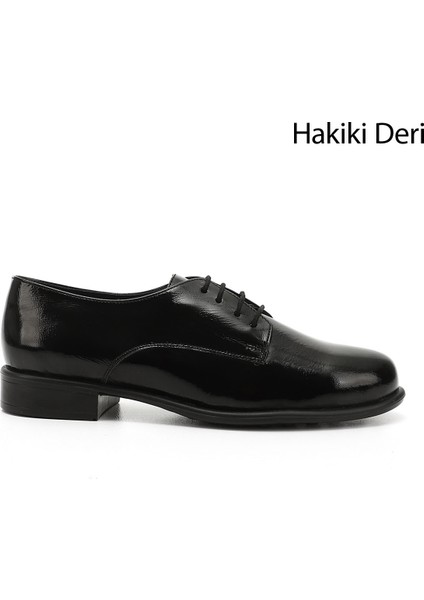 Gön Hakiki Deri Yuvarlak Bağcıklı Kadın Ayakkabı 24177