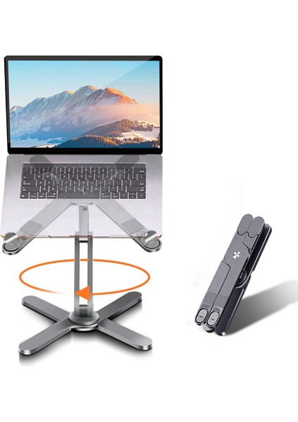 360 Dönen Dizüstü Bilgisayar Stand Taşınabilir Yükseltici Tutucu Ergonomik Bilgisayar Yükseltici 16INCH Grey&#39;e Kadar Dizüstü Bilgisayarlar Için (Yurt Dışından) fiyatları