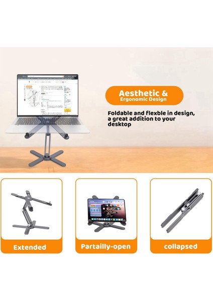 360 Dönen Dizüstü Bilgisayar Stand Taşınabilir Yükseltici Tutucu Ergonomik Bilgisayar Yükseltici 16INCH Grey&#39;e Kadar Dizüstü Bilgisayarlar Için (Yurt Dışından) modelleri