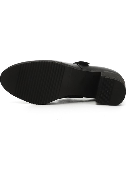 Kadın Siyah Kalın Topuklu Mary Jane Hakiki Deri Ayakkabı indirimleri