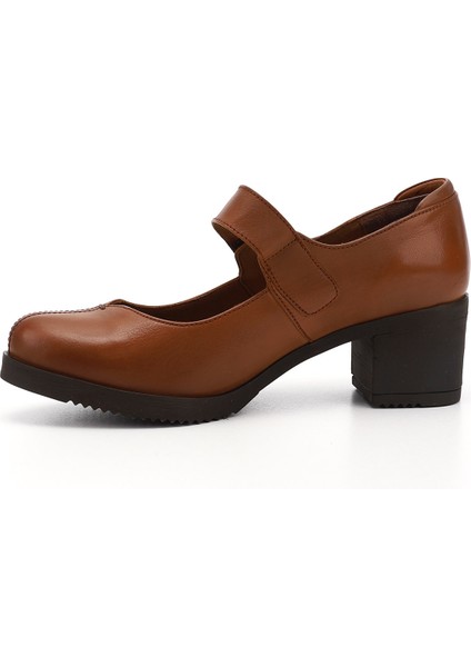 Kadın Taba Antik Kalın Topuklu Mary Jane Hakiki Deri Ayakkabı modelleri