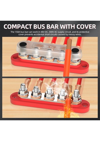 T5M6 150A Otomobil Bus Çubuğu Çubuk Bara Bara Bakır Barı Otomotiv Kablo Çubuğu Derivasyon Çubuğu Arabalar ve Gemiler Için Uygun (Yurt Dışından) fırsatları