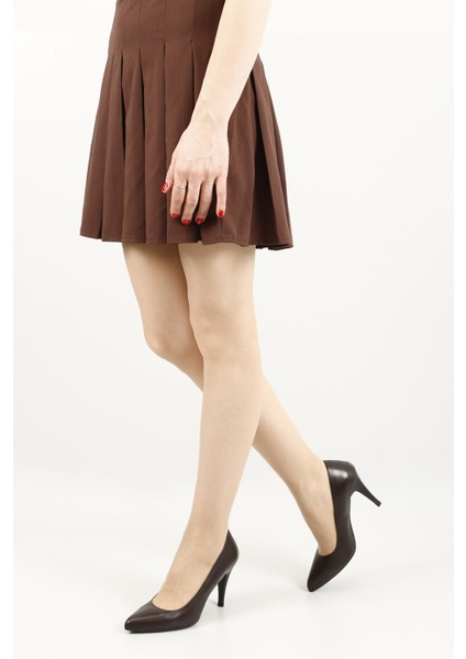 Gön Hakiki Deri Sivri Burun İnce Yüksek Topuklu Stiletto Kadın Ayakkabı 22354 fiyatları