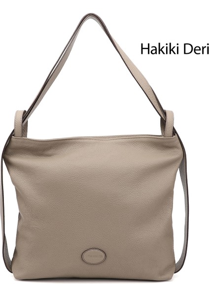 Kadın Vizon Flotter Hakiki Deri Omuz Ve Sırt Çantası