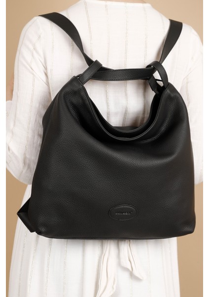 Kadın Siyah Floter Hakiki Deri Omuz Ve Sırt Çantası modelleri