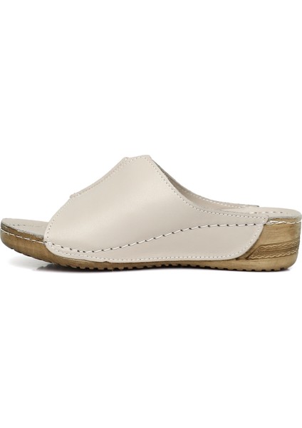 Gön Hakiki Dolgu Tabanlı Deri Kadın Terlik 42313 modelleri