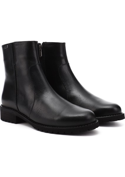 Gön Hakiki Deri Yuvarlak Burun Topuklu Kauçuk Taban Fermuarlı Kadın Günlük Bot 47408 modelleri