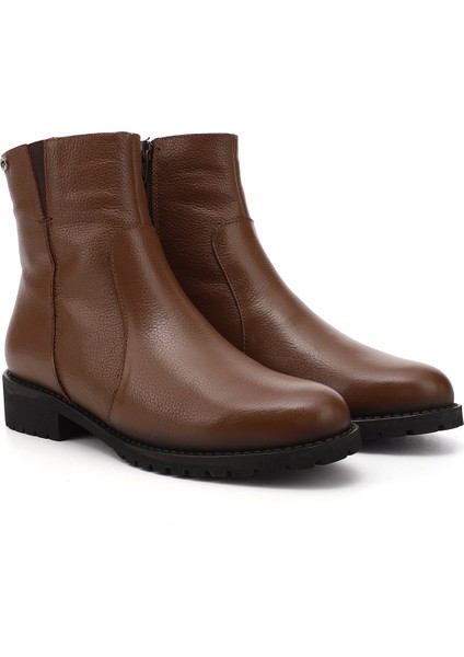 Kadın Fermuarlı Kauçuk Taban Hakiki Deri Bot modelleri