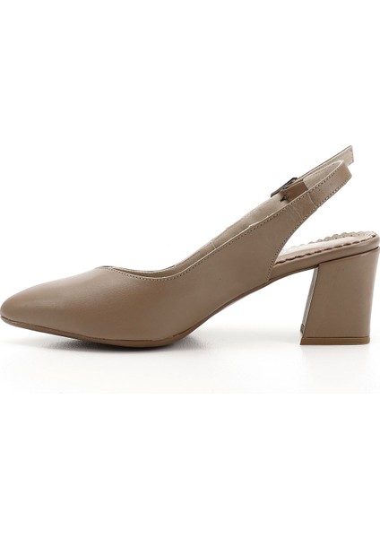 Gön Hakiki Deri Sivri Burun Kalın Topuklu Kadın Yazlık Ayakkabı 24118 fırsatları