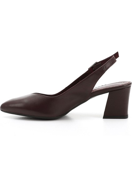 Gön Hakiki Deri Sivri Burun Kalın Topuklu Kadın Yazlık Ayakkabı 24118 fırsatları
