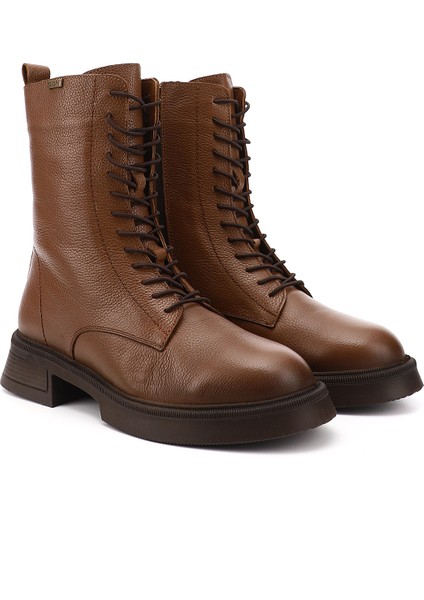 Gön Hakiki Deri Yuvarlak Burun Termo Taban Bağcıklı Fermuarlı Kadın Postal Bot 51455 fiyatları