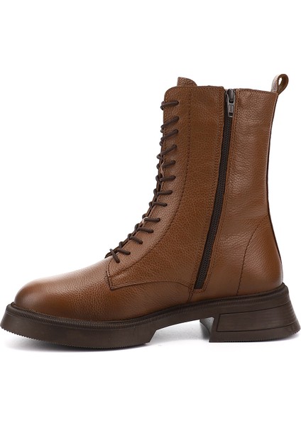 Gön Hakiki Deri Yuvarlak Burun Termo Taban Bağcıklı Fermuarlı Kadın Postal Bot 51455 modelleri