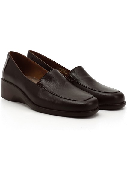 Kadın Kahve Dolgu Taban Hakiki Deri Ayakkabı fiyatları
