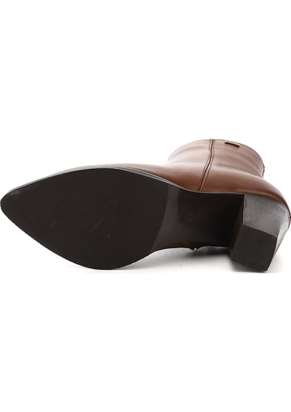 Kadın Taba Fermuarlı Sivri Burun Hakiki Deri Bot indirimleri