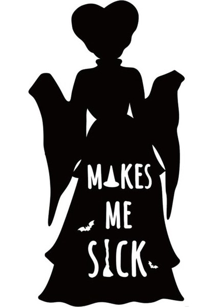 1pcs Cadı Cadılar Bayramı Süslemeleri Açık Siyah Hocus Pocus Cadı, Cadılar Bayramı Siluet Avlu Işaretleri Buğu ile B (Yurt Dışından)