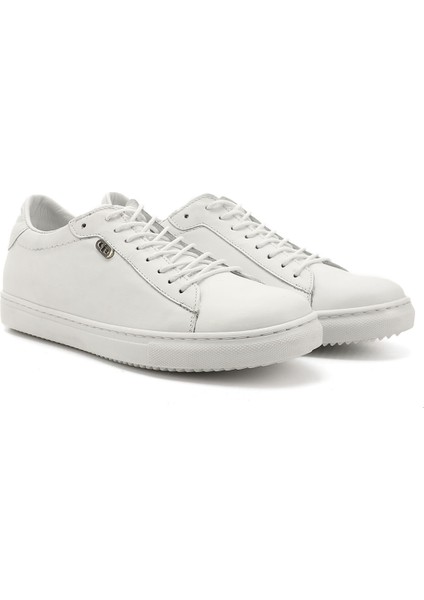 Kadın Beyaz Bağcıklı Termo Taban Hakiki Deri Sneaker modelleri