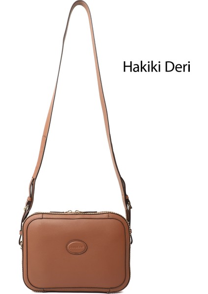 Kadın Taba Hakiki Deri Uzun Askılı Omuz Çantası