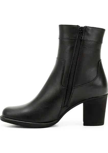 Gön Hakiki Deri Yuvarlak Burun Kauçuk Taban Topuklu Fermuarlı Kadın Günlük Bot 48457 modelleri