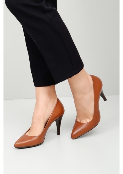 Gön Hakiki Deri Sivri Burun İnce Yüksek Topuklu Stiletto Kadın Ayakkabı 22354 fiyatları