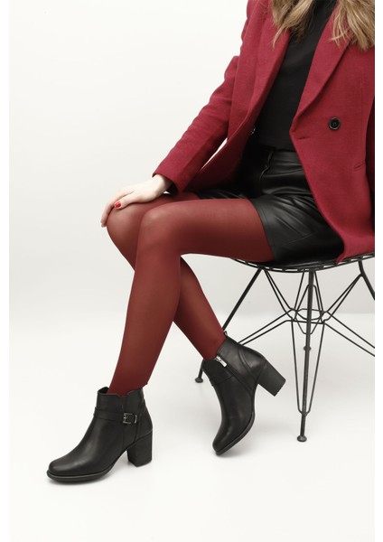 Kadın Siyah Fermuarlı Kalın Topuklu Bot fiyatları