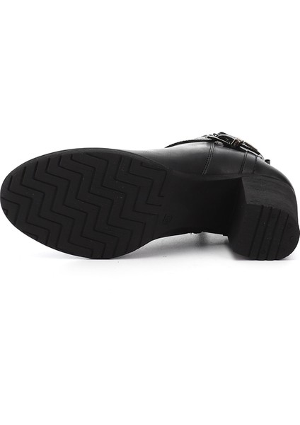 Kadın Siyah Fermuarlı Kalın Topuklu Bot indirimleri