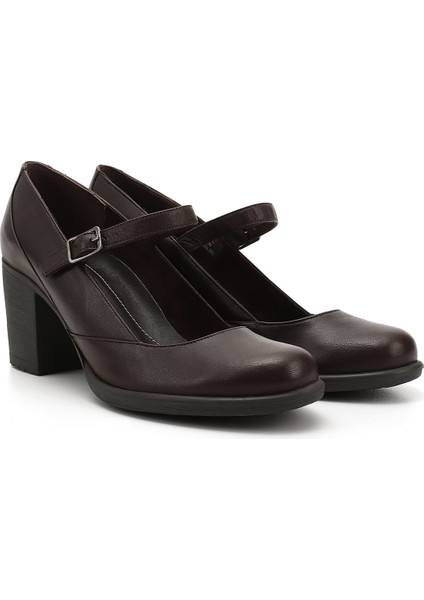 Kadın Kahve Antik Kalın Topuklu Mary Jane Hakiki Deri Ayakkabı fiyatları