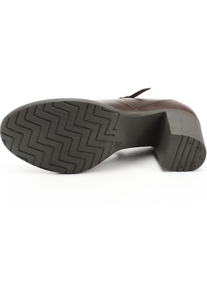 Kadın Kahve Antik Kalın Topuklu Mary Jane Hakiki Deri Ayakkabı indirimleri