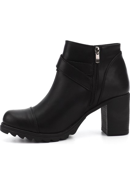Kadın Siyah Fermuarlı Kalın Topuklu Bot fırsatları