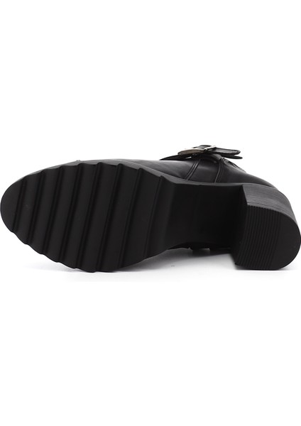 Kadın Siyah Fermuarlı Kalın Topuklu Bot indirimleri