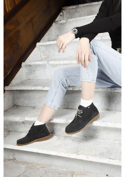 Kadın Antrasit Kauçuk Taban Hakiki Deri Bot fiyatları