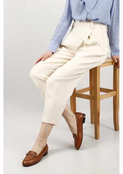 Kadın Taba Antik Hakiki Deri Tokalı Babet fiyatları