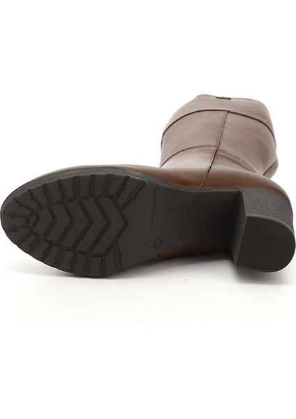 Kadın Kahve Fermuarlı Kalın Topuklu Hakiki Deri Çizme indirimleri