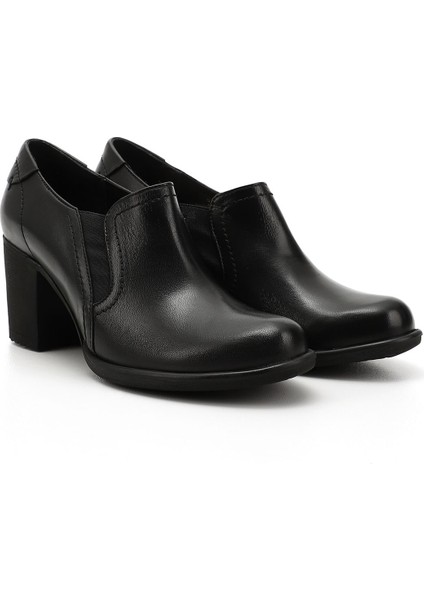 Gön Hakiki Deri Yuvarlak Burun Kalın Topuklu Kauçuk Taban Kadın Ayakkabı 24038 modelleri