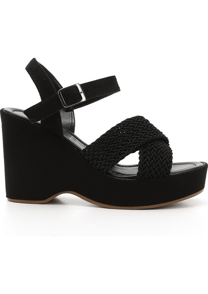 Gön Dolgu Taban Örgü Kadın Sandalet 49997