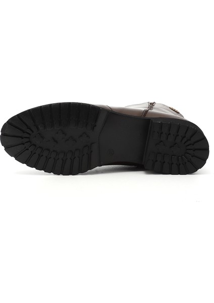 Gön Hakiki Deri Yuvarlak Burun Topuklu Kauçuk Taban Fermuarlı Kadın Günlük Bot 47408 fırsatları