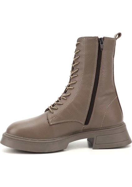 Gön Hakiki Deri Yuvarlak Burun Termo Taban Bağcıklı Fermuarlı Kadın Postal Bot 51455 modelleri