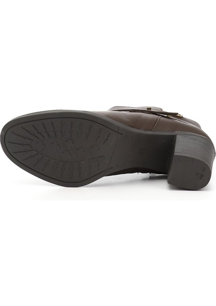 Kadın Kahve Antik Fermuarlı Kalın Topuklu Bot fırsatları