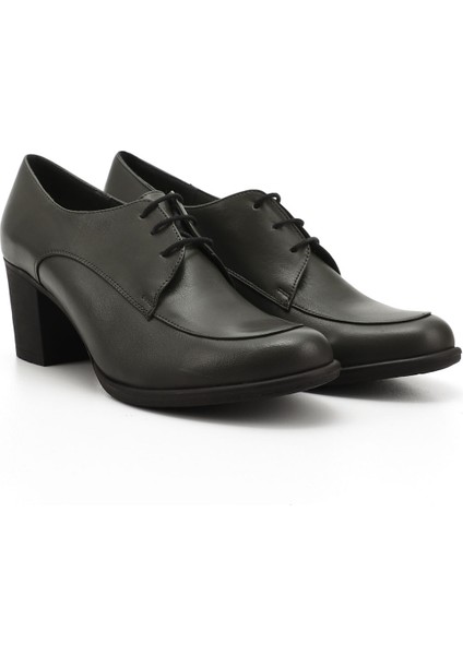 Kadın Bağcıklı Orta Kalın Topuklu Hakiki Deri Oxford Ayakkabı modelleri