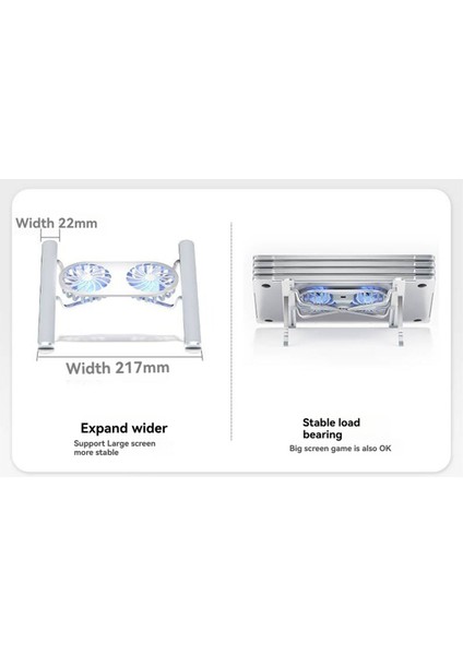 Soğutma Fanı ile Katlanabilir Dizüstü Bilgisayar Standı, Tablet Için Soğutucu Ped - Geliştirilmiş Soğutma Desteği ve Taşınabilir Tasarım Gri (Yurt Dışından)