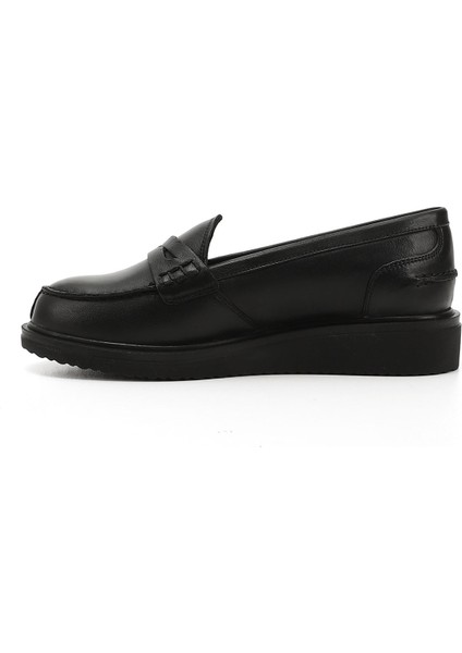 Gön Hakiki Deri Yuvarlak Burun Dolgu Taban Loafer Kadın Günlük Ayakkabı 24092 fırsatları