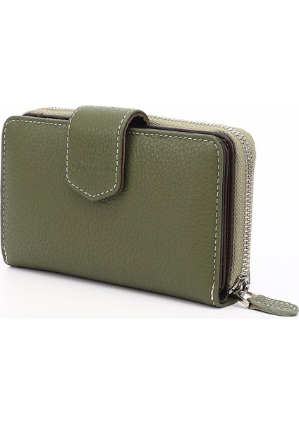 Kadın Yeşil - Kahve Yatay Hakiki Deri Cüzdan modelleri