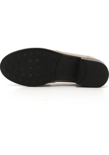 Gön Hakiki Deri Yuvarlak Burun Kısa Topuklu Loafer Kadın Günlük Ayakkabı 24138 indirimleri