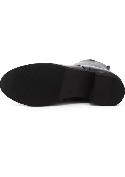 Kadın Siyah Fermuarlı Kauçuk Taban Hakiki Deri Postal Bot fırsatları