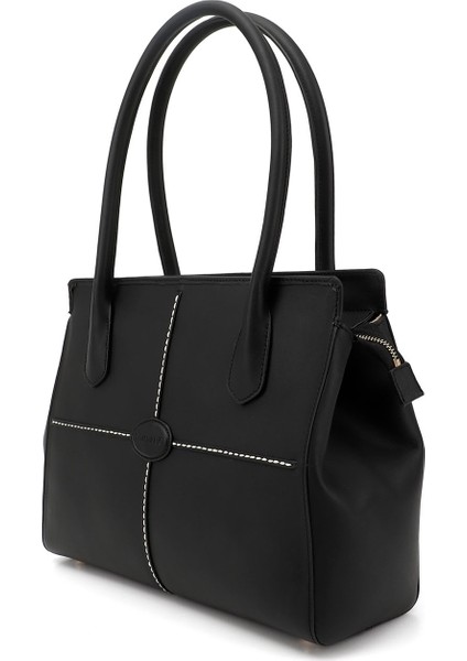 Kadın Siyah Hakiki Deri El ve Omuz Çantası fırsatları