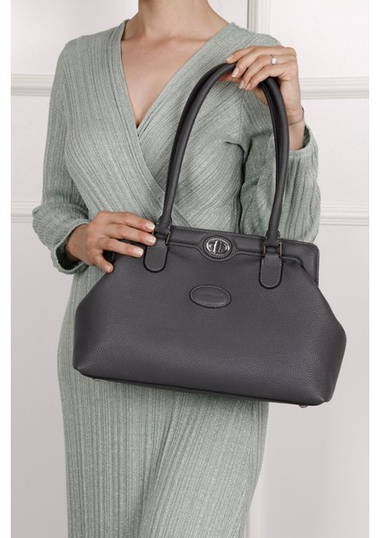 Kadın Gri Hakiki Deri El ve Omuz Çantası fiyatları