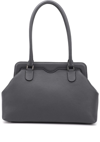 Kadın Gri Hakiki Deri El ve Omuz Çantası indirimleri